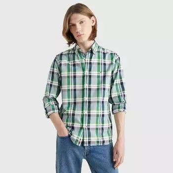 Рубашка Tommy Hilfiger Regular Fit Tartan Plaid, зеленый/темно-зеленый/серый