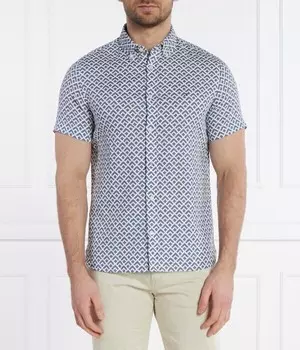 Рубашка Tommy Hilfiger Slim Fit с узором, синий / белый