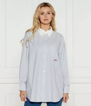 Рубашка Tommy Jeans Casual Fit, голубой