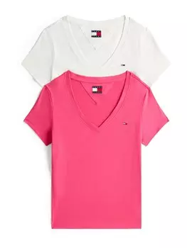 Рубашка Tommy Jeans, цвет Light pink/White