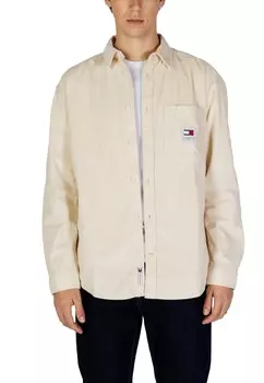 Рубашка Tommy Jeans однотонная, бежевый