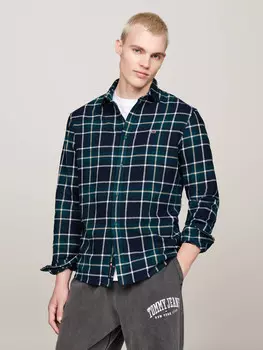 Рубашка Tommy Jeans Regular Fit, зеленый