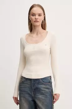 Рубашка Tommy Jeans с длинными рукавами, бежевый