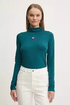 Рубашка Tommy Jeans с длинными рукавами, бирюзовый