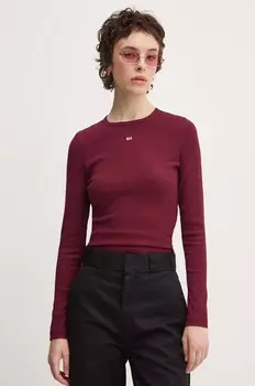 Рубашка Tommy Jeans с длинными рукавами, гранатовый