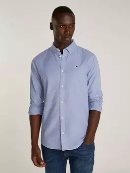Рубашка Tommy Jeans Slim Fit, синий