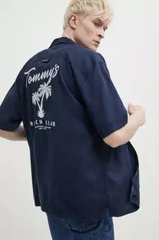 Рубашка Tommy Jeans, темно-синий