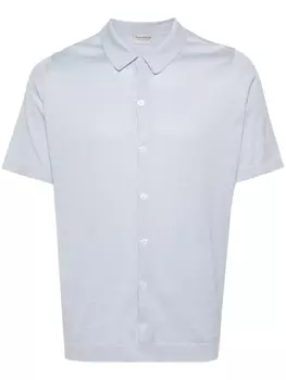 Рубашка тонкой вязки с короткими рукавами John Smedley, синяя