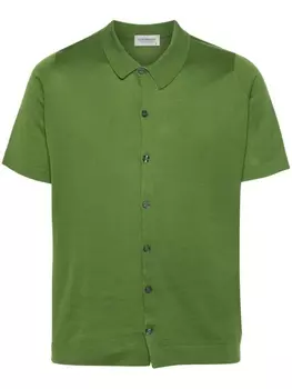 Рубашка тонкой вязки с короткими рукавами John Smedley, зеленая