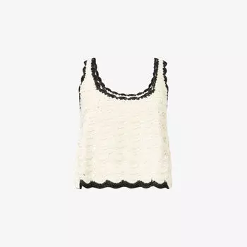 Рубашка-топ Rhiannon Zimmermann из хлопка с вязаным крючком узором, мультиколор