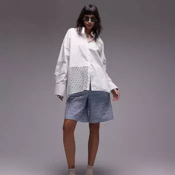 Рубашка Topshop Patched Cutwork, белый