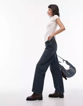 Рубашка Topshop с высоким воротником и разрезом по бокам