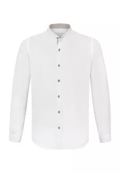 Рубашка традиционная "Сальто", воротник стойка, роговые пуговицы, мужская STOCKERPOINT, цвет Weiss/grau