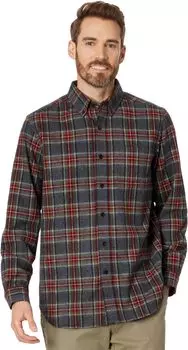Рубашка традиционного кроя из шотландской клетчатой фланели L.L.Bean, цвет Grey Stewart