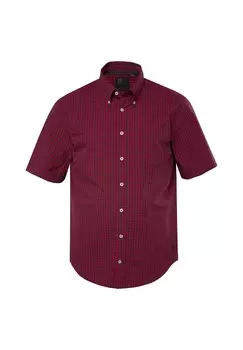 Рубашка TRADITIONAL CHECK SHORT SLEEVE BUTTON-DOWN COLLAR MODERN FIT UP TO 8 XL JP1880, красный
