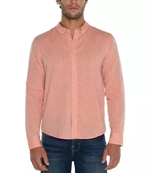 Рубашка-трансформер из смесового льна с длинными рукавами Liverpool Los Angeles, оранжевый