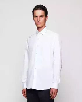 Рубашка Travelshirt полуприталенная, однотонная Mirto, белый