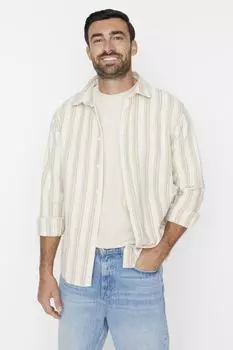 Рубашка TRENDYOL MAN, бежевый