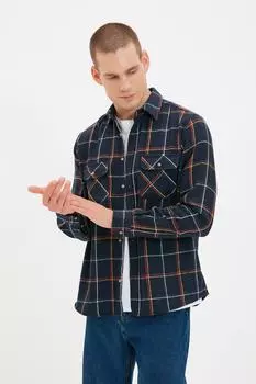 Рубашка TRENDYOL MAN, темно-синий