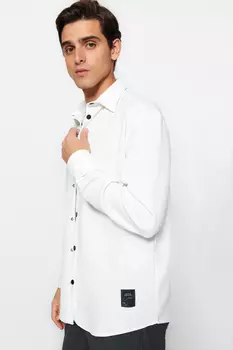 Рубашка Trendyol мужская классического кроя, экру