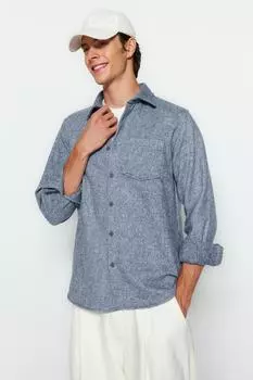 Рубашка Trendyol обычного кроя, синий