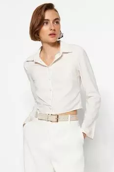 Рубашка Trendyol в полоску, экрю