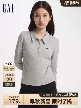 Рубашка трикотажная Gap с вышивкой, черно-белый