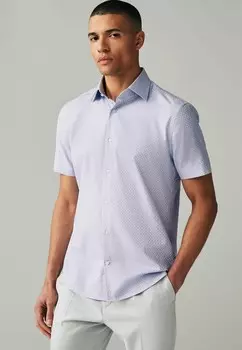 Рубашка Trimmed Regular Fit Next, сиреневый фиолетовый с геометрическим цветочным узором