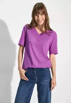 Рубашка-туника Cecil с V-образным вырезом, цвет Iced Violet