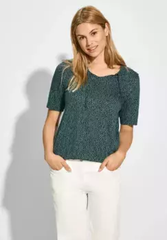 Рубашка-туника Cecil с V-образным вырезом, зеленый
