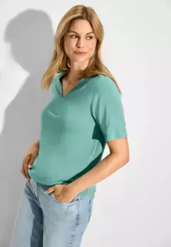 Рубашка-туника Cecil с V-образным вырезом, зеленый