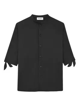 Рубашка-туника из креп-сатина Saint Laurent, нуарный