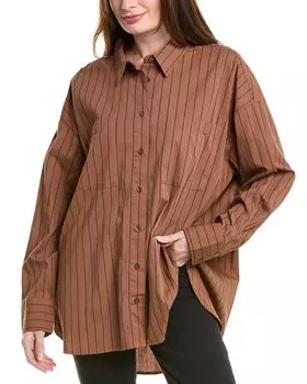 Рубашка-туника Pistola Rena на пуговицах, коричневый