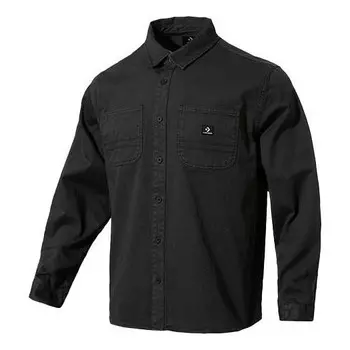 Рубашка twill long sleeve button down 'black' Converse, черный