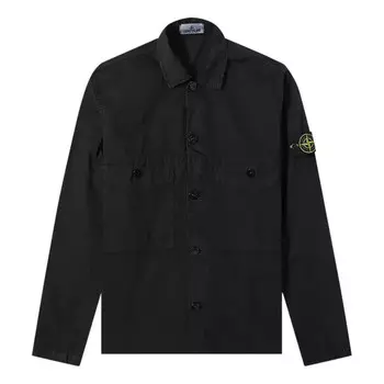 Рубашка two pocket overshirt 'black' Stone Island, черный