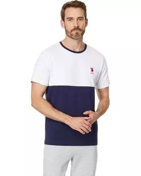 Рубашка U.S. POLO ASSN. Colorblock Crew Neck Jersey Tee Shirt, белый