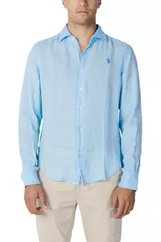 Рубашка U.S. Polo Assn. льняная, светло-голубой