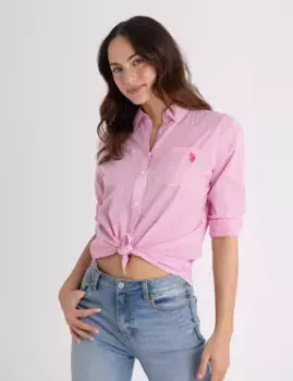 Рубашка U.S. Polo Assn Long Sleeve Airy Stripe, розовый