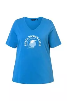 Рубашка Ulla Popken, цвет Ultramarine blue/Light blue