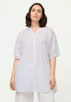 Рубашка Ulla Popken с короткими рукавами, белый