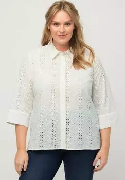 Рубашка Ulla Popken с рукавами 3/4, белый