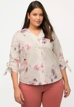 Рубашка Ulla Popken с V-образным вырезом, светло-желтый