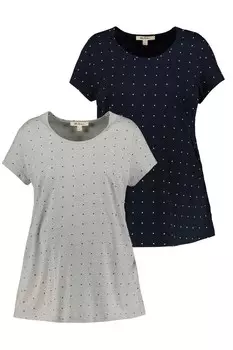 Рубашка Ulla Popken, темно-синий/светло-серый