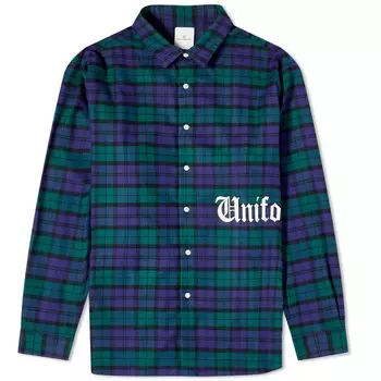 Рубашка Uniform Experiment Gothic Logo Flannel, зеленый