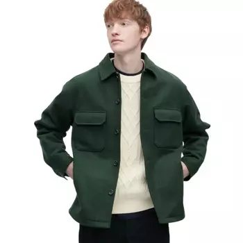 Рубашка Uniqlo Checked Overshirt, зеленый