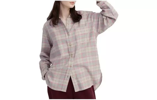 Рубашка Uniqlo фланелевая с длинными рукавами, серый