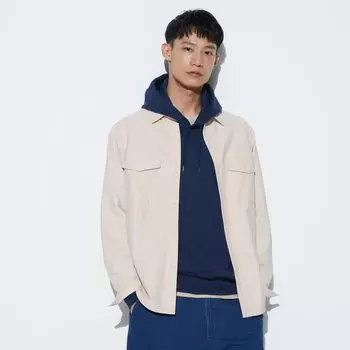 Рубашка UNIQLO из джерси с длинным рукавом, молочный