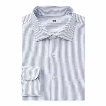 Рубашка Uniqlo Non-iron Jersey Regular Fit Striped, голубой
