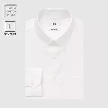 Рубашка UNIQLO Non-iron приталенного кроя с воротником на пуговицах L, белый