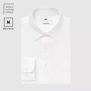 Рубашка UNIQLO Non-iron приталенного кроя с длинными рукавами M, белый